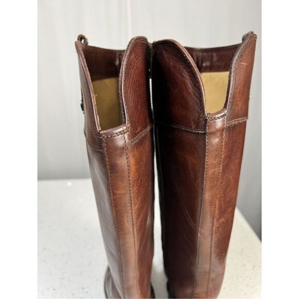 Frye 4001 Buttery Soft Leather Round Toe Tall Riding Boots 8.5 Inside Zipper - Picture 7 of 16